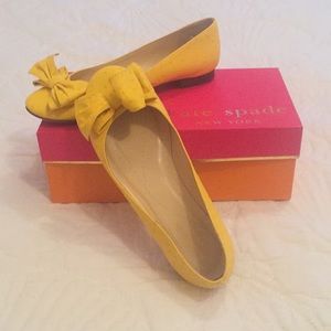 Kate Spade yellow flats with bow sz 8.5